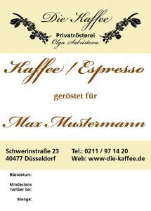 Die Kaffee Geschenkideen - persönliches Label
